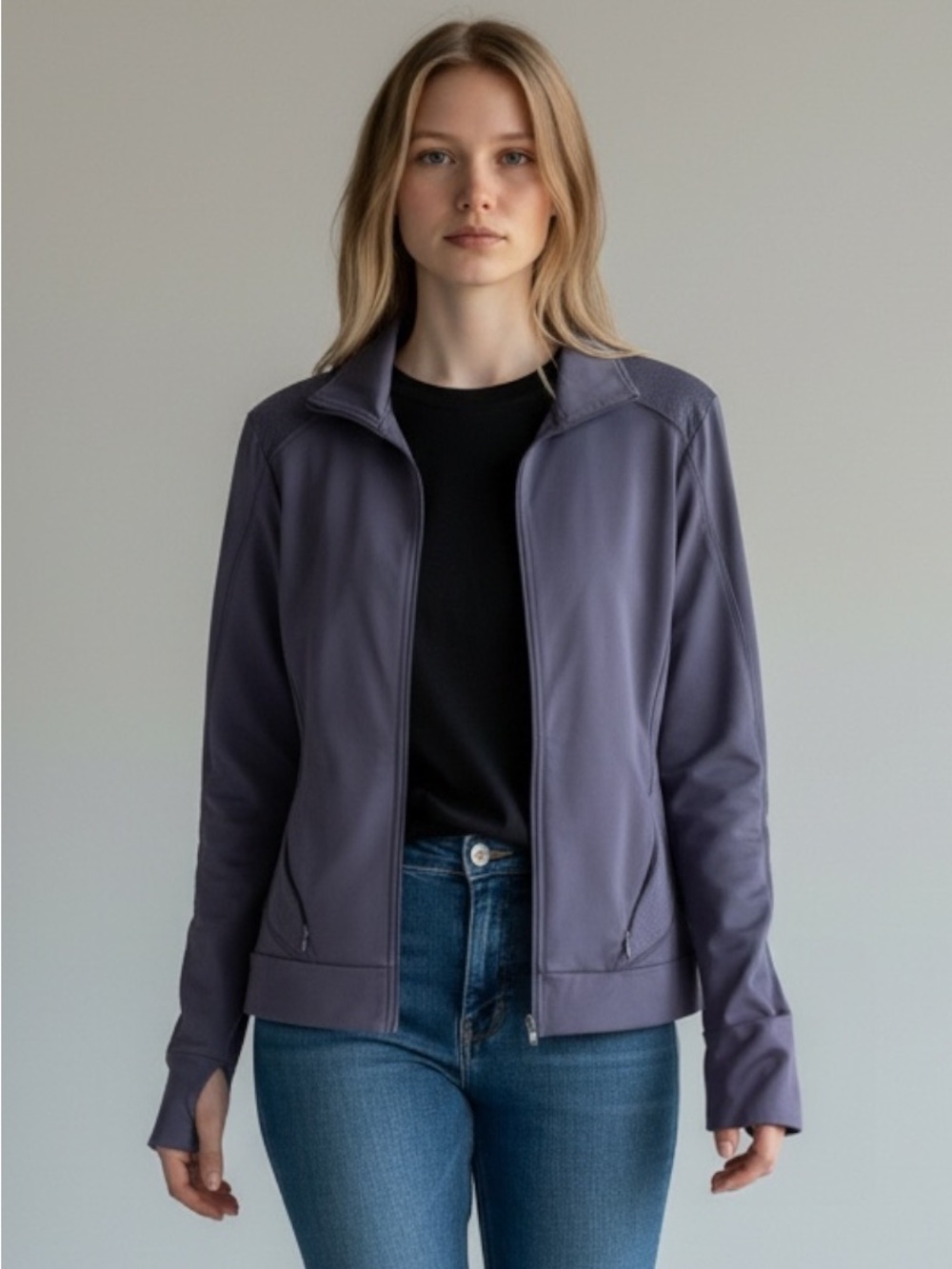 Champion Women’s Zip-Up Bomber Jacket in Dusty Purple